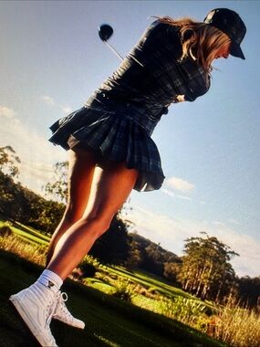 Pleated Tartan Mini Skirt in Green and Gray -